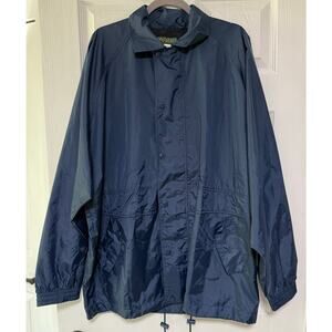 AM Player Men's Blue Navy Zip/ Snap Windbreaker Jacket Size XL